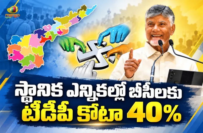 CM Chandrababu Announces, TDP Will Allocate Upto 40% Reservations For BCs in Local Elections CM Chandrababu Announces, TDP Will Allocate Upto 40% Reservations For BCs in Local Elections