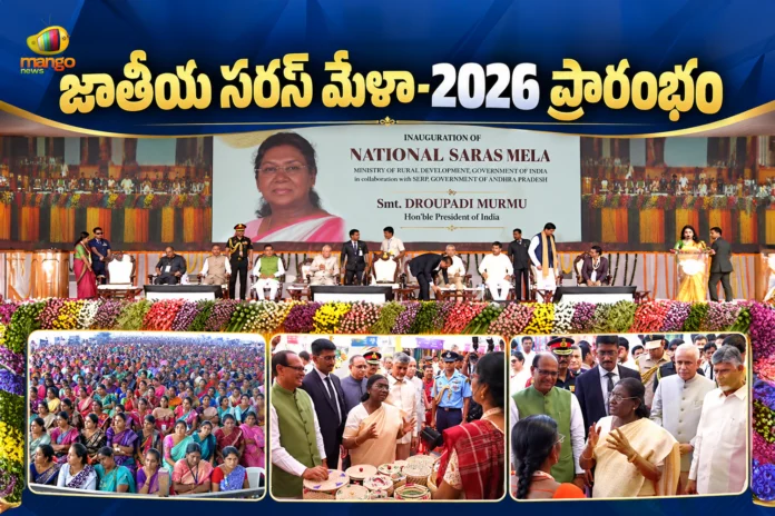 President Droupadi Murmu Inaugurates National SARAS Mela-2026 at Punnami Ghat in Vijayawada