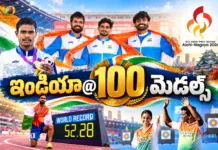 ఆసియా పారా క్రీడల్లో భారత్ అద్భుత ప్రదర్శన.. 100 పతకాల మార్క్ చేరిక Asian Para Games India Shatters Two World Records and Breaches 100-Medal Mark